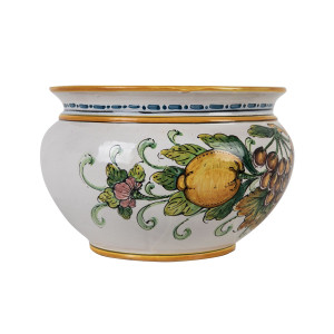 Italienischer Blumentopf aus Keramik - Vaso di limoni e uva S