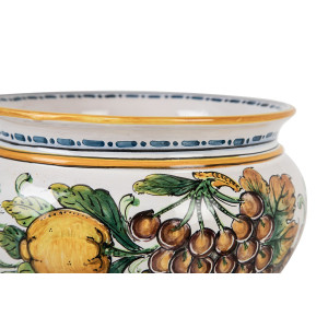 Italienischer Blumentopf aus Keramik - Vaso di limoni e uva S