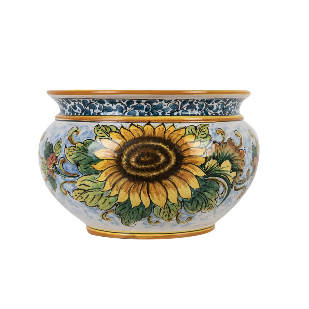 Blumentopf aus sizilianischer Keramik - Vaso di girasoli S