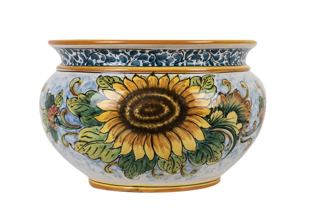 Blumentopf aus sizilianischer Keramik - Vaso di girasoli S