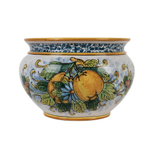Handgefertigter sizilianischer Blumentopf - Vaso di limoni S