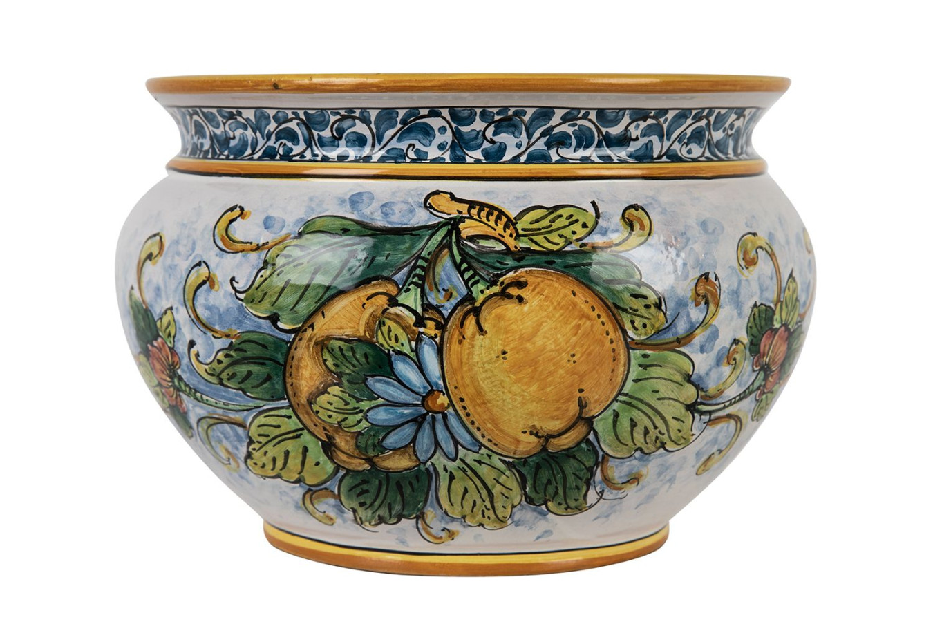 Handgefertigter sizilianischer Blumentopf - Vaso di limoni S