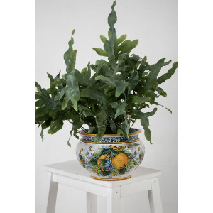 Handgefertigter sizilianischer Blumentopf - Vaso di limoni S
