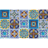 Armando - Patchwork Fliesen in gelb und blau - 15 Fliesen