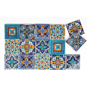 Armando - Patchwork Fliesen in gelb und blau - 15 Fliesen