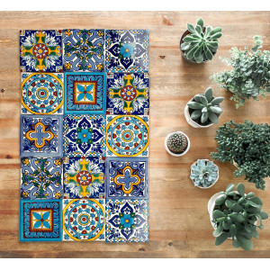 Armando - Patchwork Fliesen in gelb und blau - 15 Fliesen