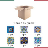 Armando - Patchwork Fliesen in gelb und blau - 15 Fliesen