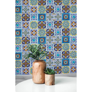 Armando - Patchwork Fliesen in gelb und blau - 15 Fliesen