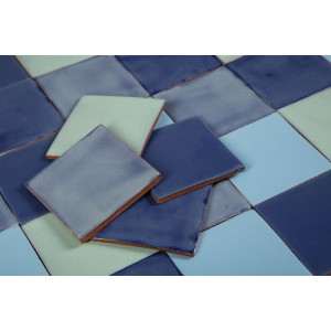 Azuna - Grünes und blaues Patchwork aus einfarbigen Fliesen - 30 Stück