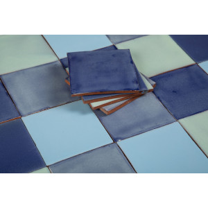 Azuna - Grünes und blaues Patchwork aus einfarbigen Fliesen - 30 Stück