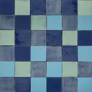 Azuna - Grünes und blaues Patchwork aus einfarbigen Fliesen - 30 Stück