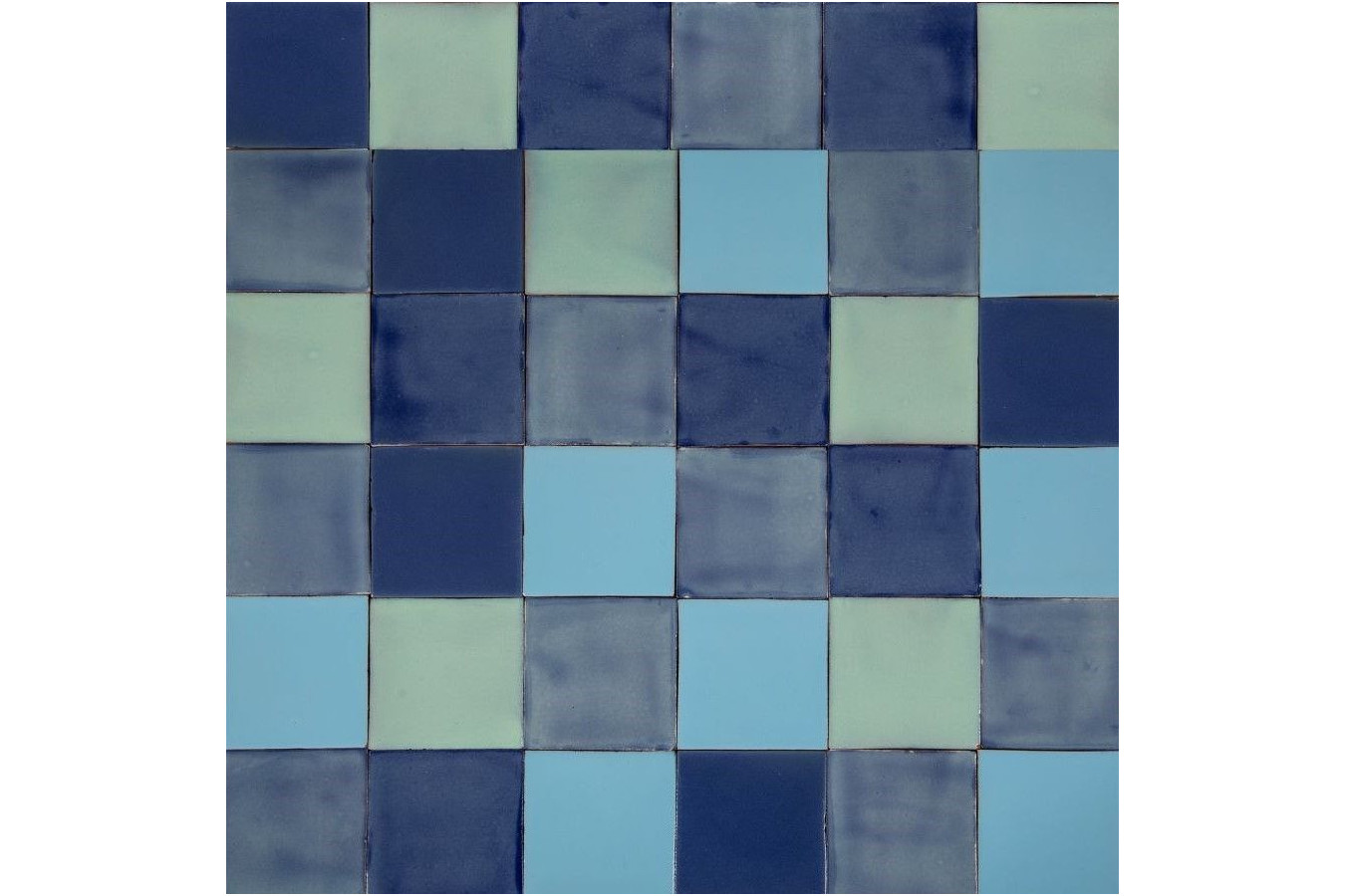 Azuna - Grünes und blaues Patchwork aus einfarbigen Fliesen - 30 Stück