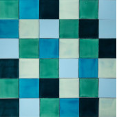 Azuta - Grünes und blaues Patchwork aus einfarbigen Fliesen - 30 Stück