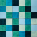 Azuta - Grünes und blaues Patchwork aus einfarbigen Fliesen - 30 Stück