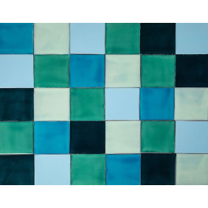 Azuta - Grünes und blaues Patchwork aus einfarbigen Fliesen - 30 Stück