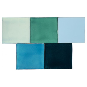 Azuta - Grünes und blaues Patchwork aus einfarbigen Fliesen - 30 Stück