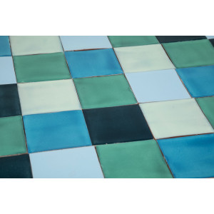 Azuta - Grünes und blaues Patchwork aus einfarbigen Fliesen - 30 Stück