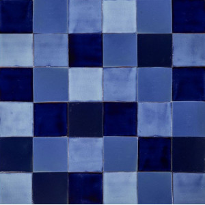 Azula - Blaues Patchwork aus einfarbigen Fliesen - 30 Stück