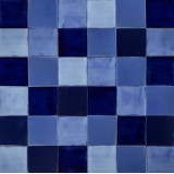 Azula - Blaues Patchwork aus einfarbigen Fliesen - 30 Stück