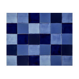 Azula - Blaues Patchwork aus einfarbigen Fliesen - 30 Stück