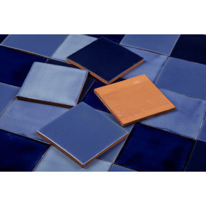 Azula - Blaues Patchwork aus einfarbigen Fliesen - 30 Stück