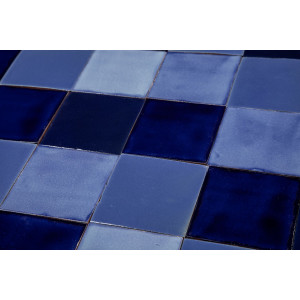 Azula - Blaues Patchwork aus einfarbigen Fliesen - 30 Stück