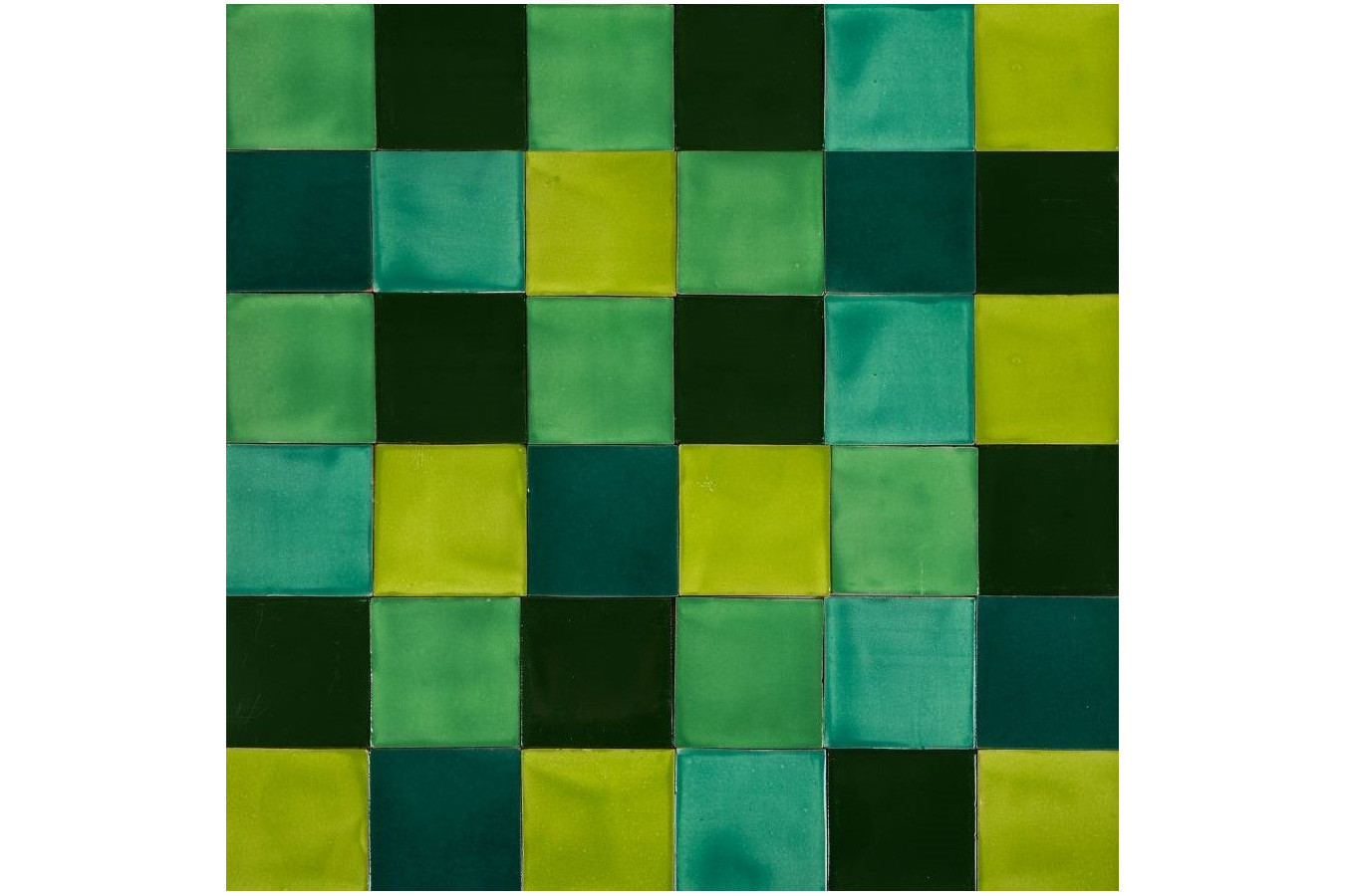 Verta - Grünes Patchwork aus einfarbigen Fliesen - 30 Stück