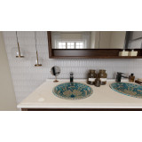 Lorena - Mexikanisches Talavera Einbauwaschbecken