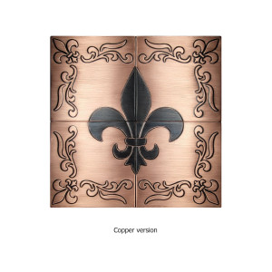 Kupferfliesen mit Fleur-de-lis-Muster