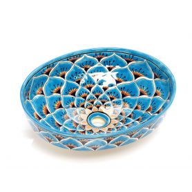 Brisa - Ovales türkises Keramikwaschbecken