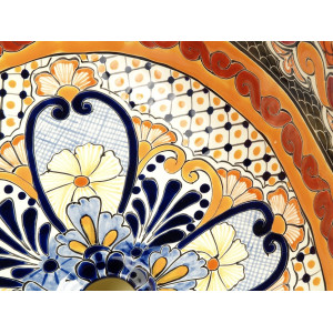 Ynes - Oranges mexikanisches Waschbecken