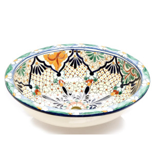 Deikun - Mexikanisches Talavera buntes Waschbecken
