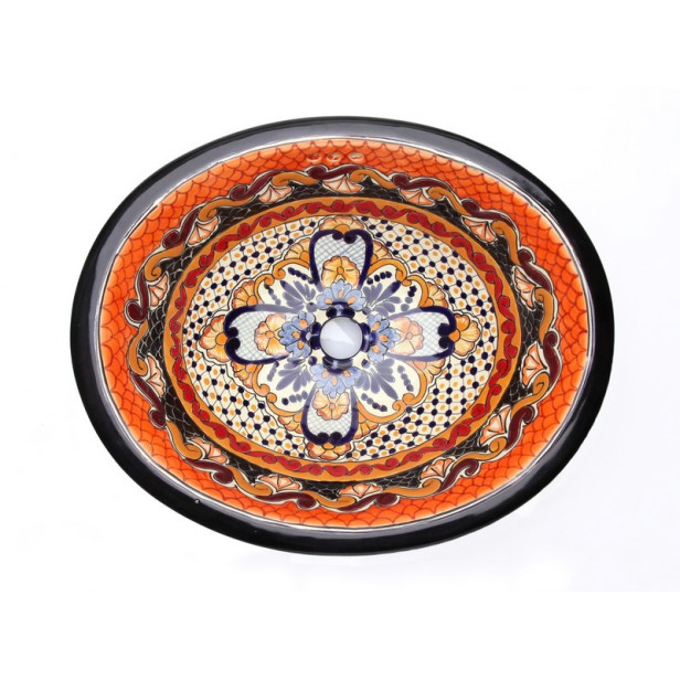 Ynes - Ovales Talavera Einbauwaschbecken