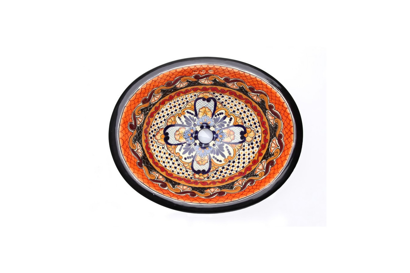 Ynes - Ovales Talavera Einbauwaschbecken
