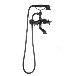 Giulietta Black - Wandmontierter Retro Wannenmischer aus Messing