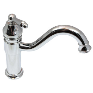 Madonna Mini Silver - Kleine silberne Armatur mit langem Auslauf