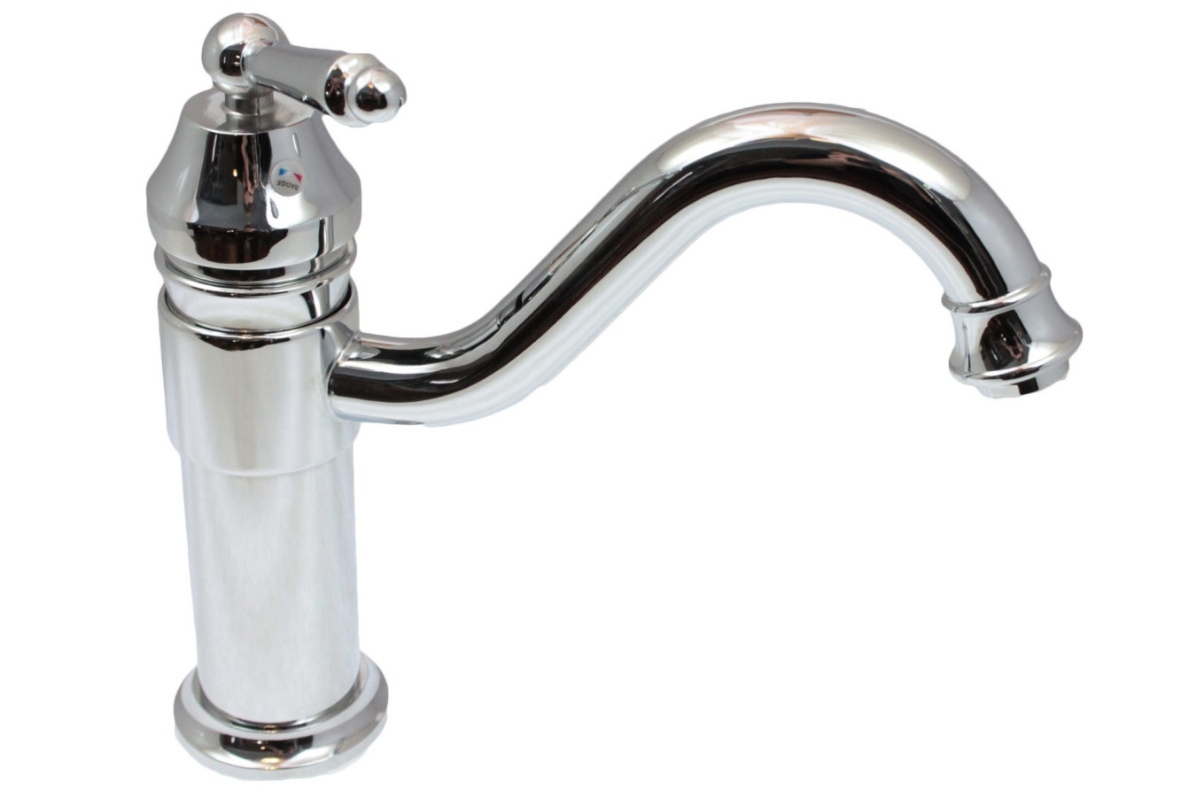 Madonna Mini Silver - Kleine silberne Armatur mit langem Auslauf