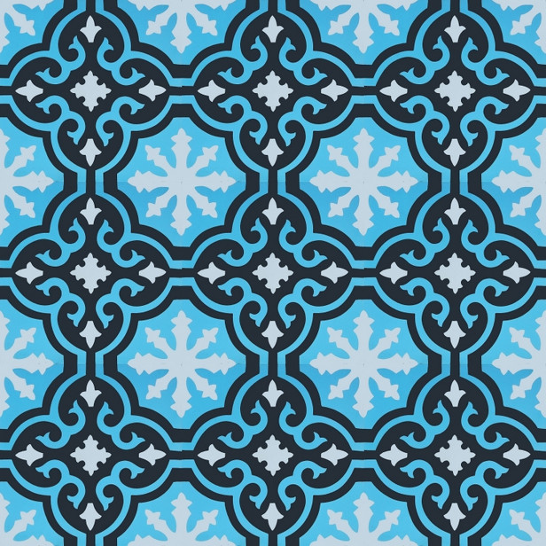 Bada - Blaue Bodenfliesen