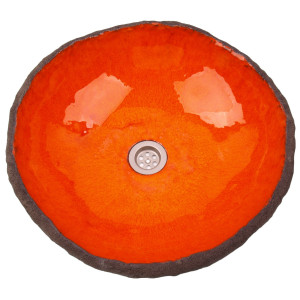 Polmira - Oranges handgemachtes Aufsatzwaschbecken