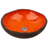 Polmira - Oranges handgemachtes Aufsatzwaschbecken