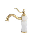 Gracia - Weißer Beckenhahn mit goldenen Motiven