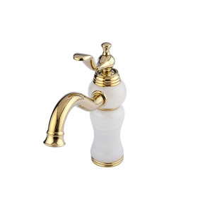 Gracia - Weißer Beckenhahn mit goldenen Motiven