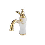 Gracia - Weißer Beckenhahn mit goldenen Motiven