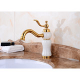 Gracia - Weißer Beckenhahn mit goldenen Motiven