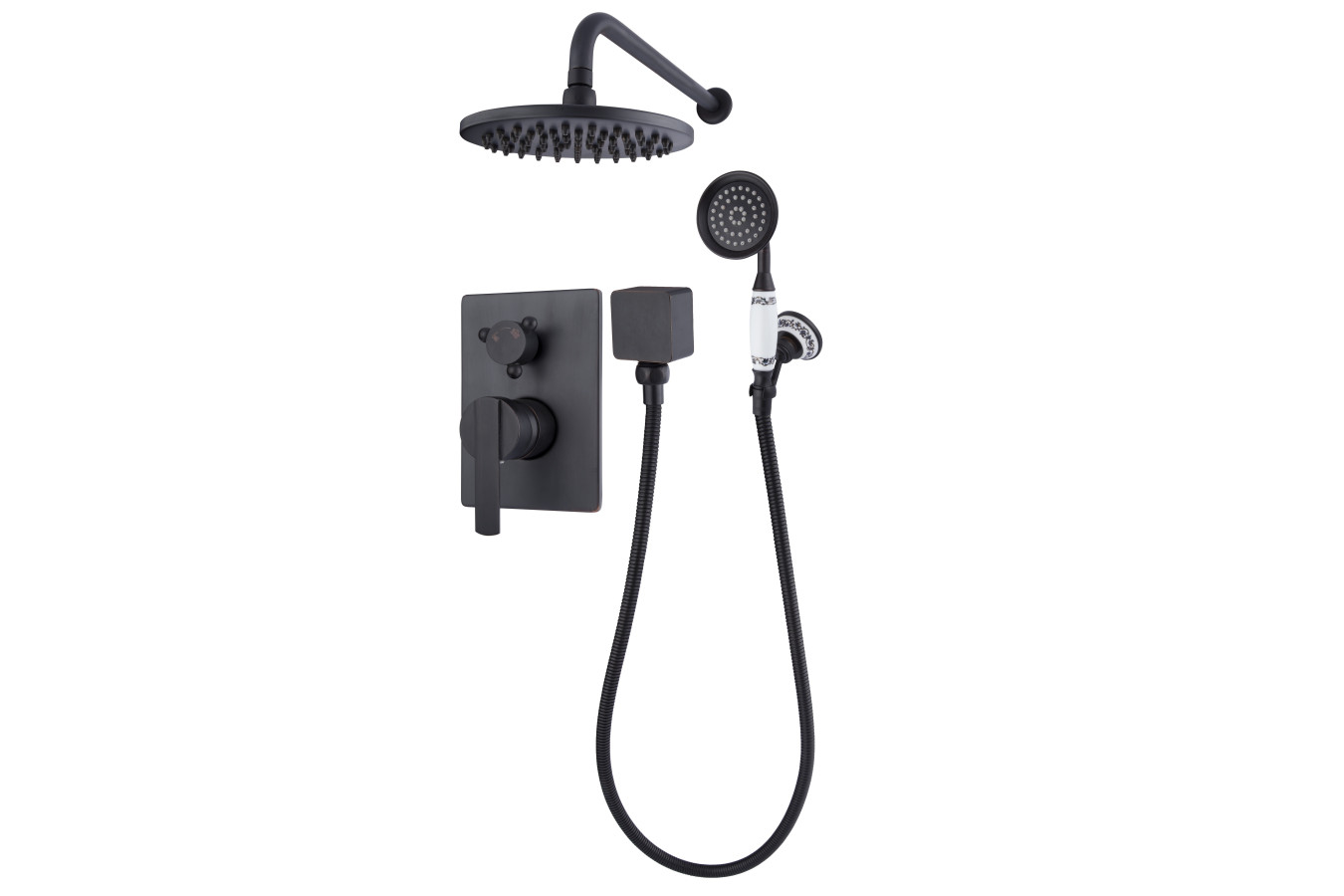 Estrella Black - Schwarze Unterputz-Brausebatterie