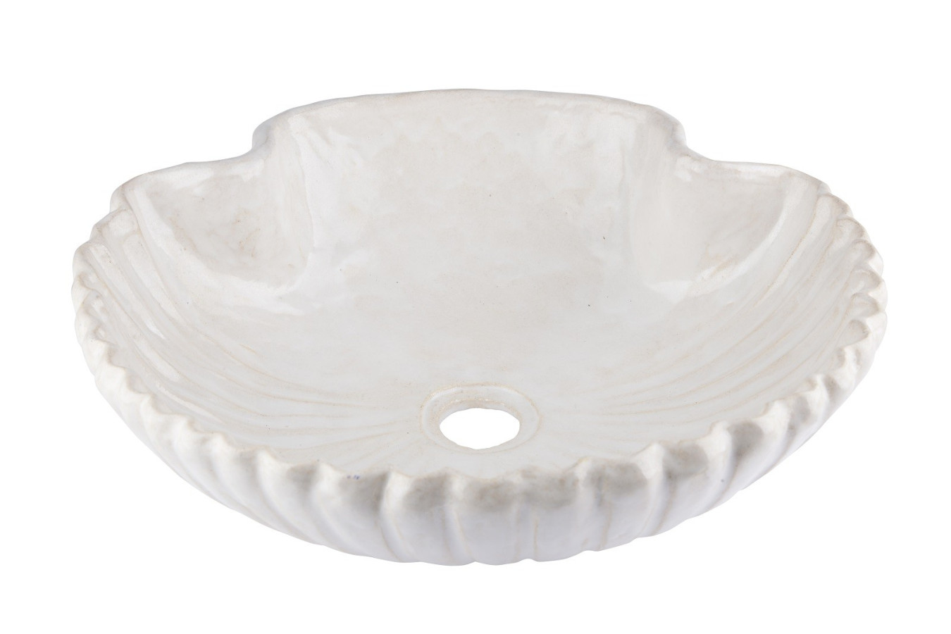 Wszemiła - Weißes Waschbecken in Muschelform