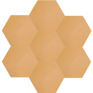 Hexagonale einfarbige Zementfliesen - Gelb