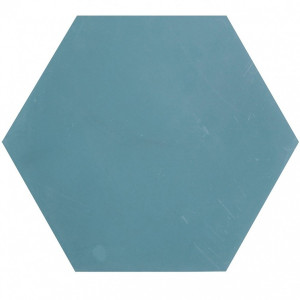 Hexagonale einfarbige Zementfliesen - Blau