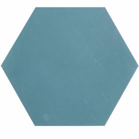 Hexagonale einfarbige Zementfliesen - Blau