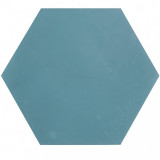 Hexagonale einfarbige Zementfliesen - Blau
